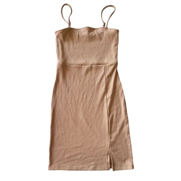 Forever 21 Dresses & Skirts - Tan Ribbed‎ Mini Dress Size XS